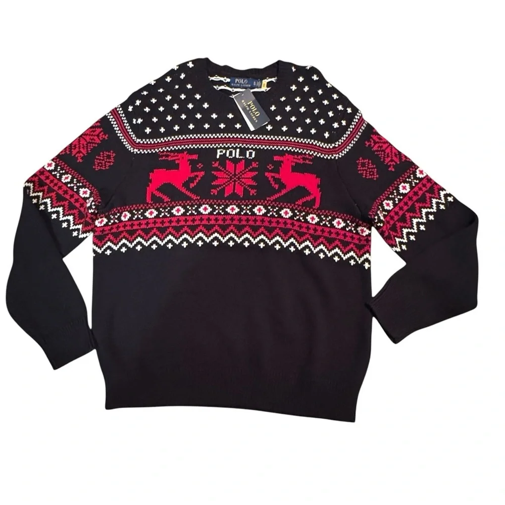 Polo by Ralph Lauren Men’s Reindeer Cotton/Cashmere Sweater NWT